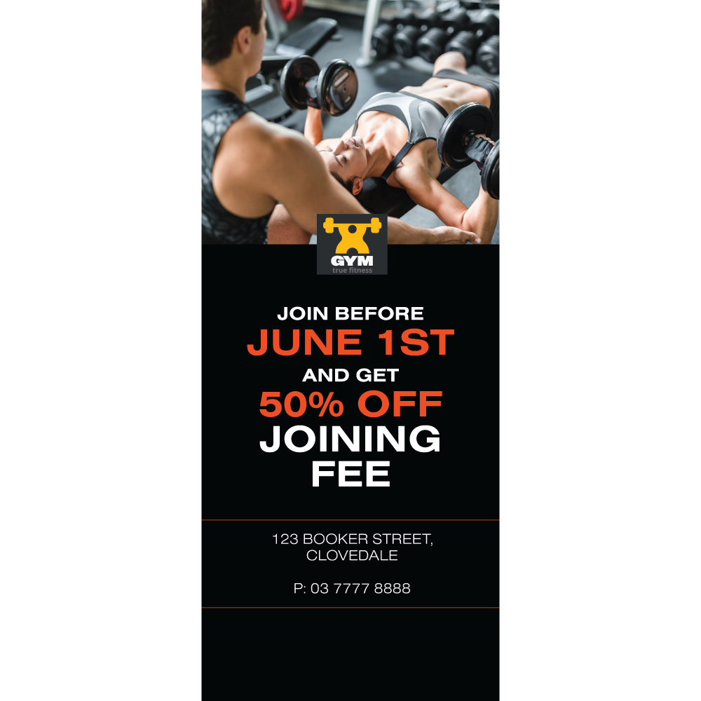 Show details for Gym Banner Template 610 x 1500