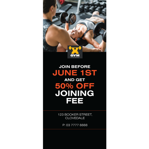 Show details for Gym Banner Template 850 x 2000