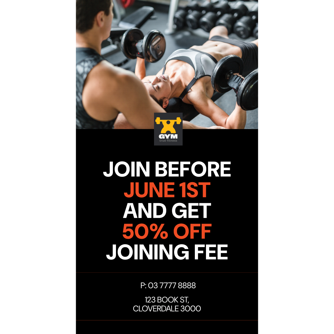 Show details for Gym Banner Template 1200 x 2200